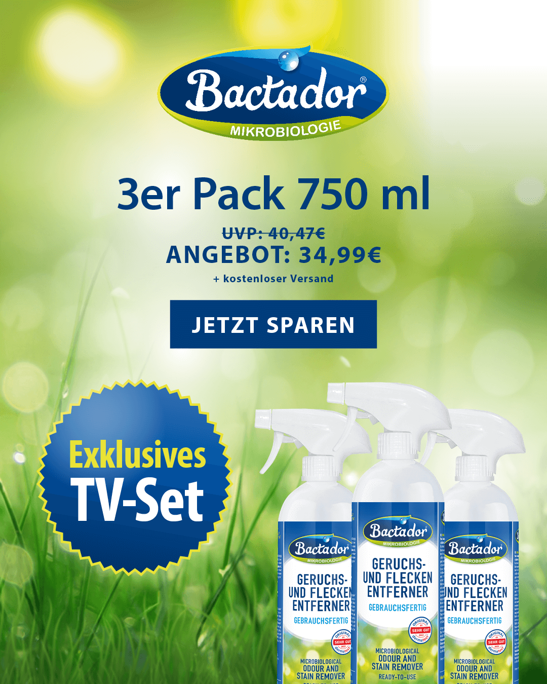 Bactador Banner TV Set Spray 3er Pack mobile