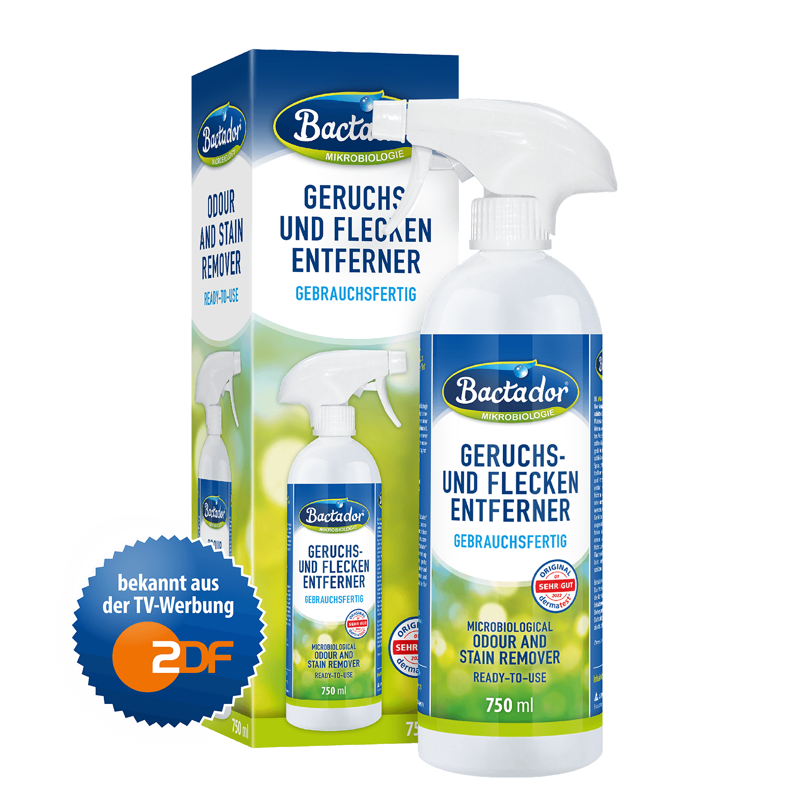 Bactador Geruchsentferner Fleckenentferner Spray 750 ml