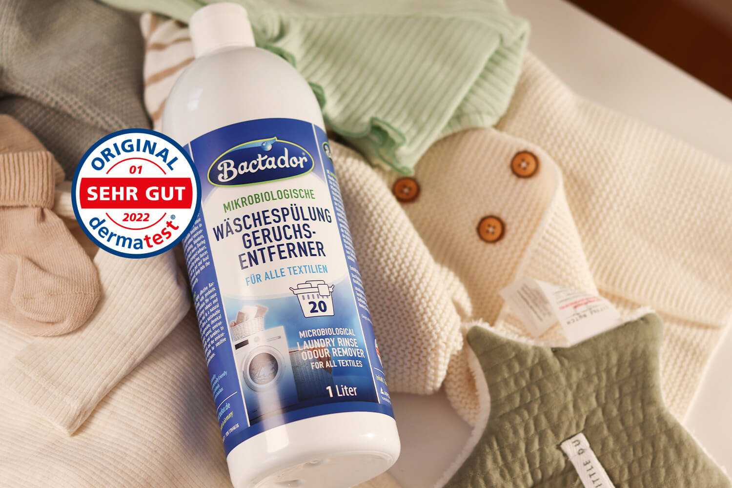 Bactador Wäschespülung Dermatest schonend für Kleidung