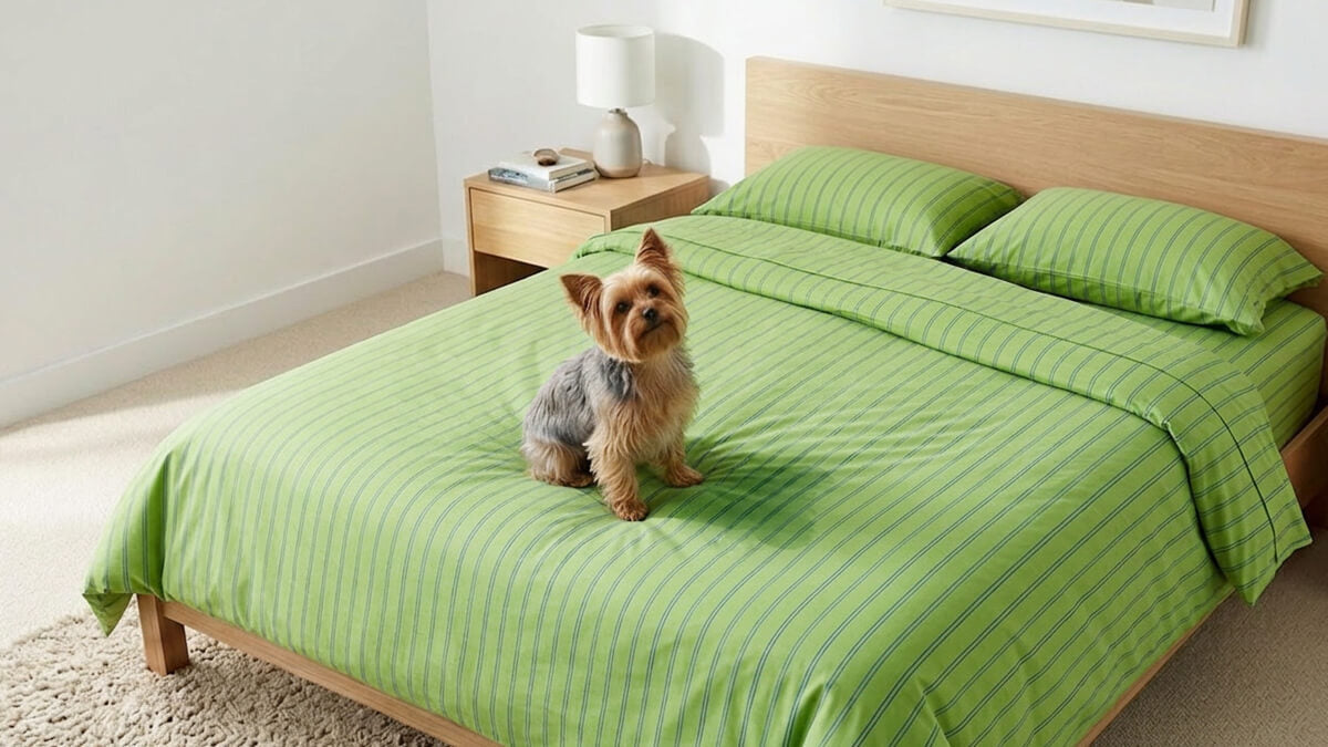 Hund pinkelt ins Bett