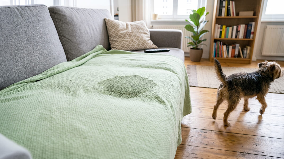 Urinfleck auf Sofa